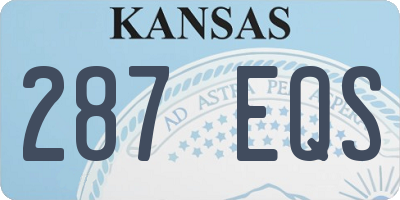 KS license plate 287EQS