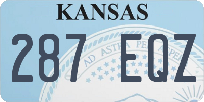 KS license plate 287EQZ