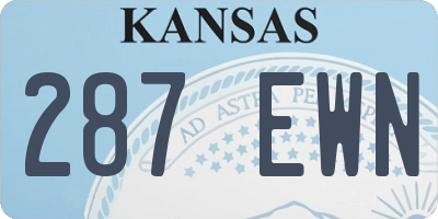 KS license plate 287EWN