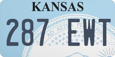 KS license plate 287EWT