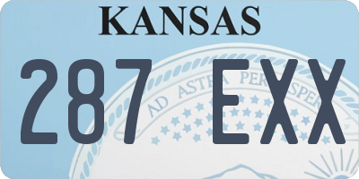 KS license plate 287EXX