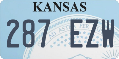 KS license plate 287EZW