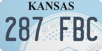 KS license plate 287FBC