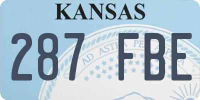 KS license plate 287FBE