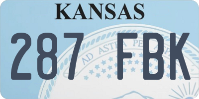 KS license plate 287FBK