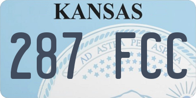 KS license plate 287FCC