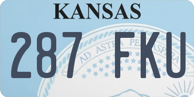 KS license plate 287FKU