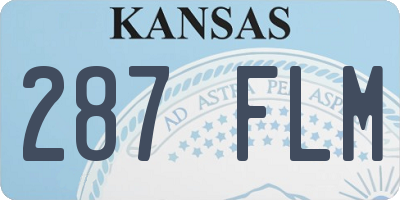 KS license plate 287FLM