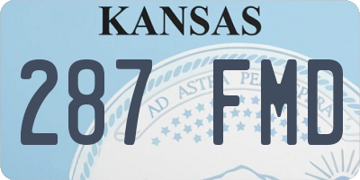 KS license plate 287FMD