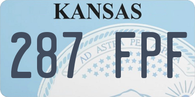 KS license plate 287FPF