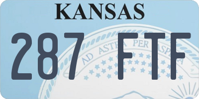 KS license plate 287FTF