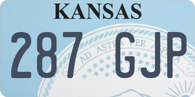 KS license plate 287GJP