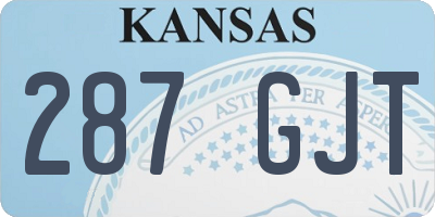 KS license plate 287GJT