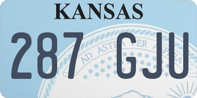 KS license plate 287GJU