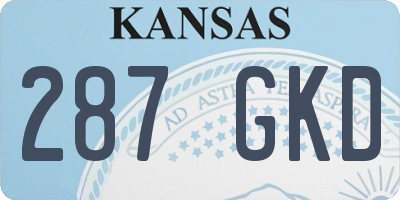 KS license plate 287GKD