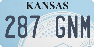 KS license plate 287GNM