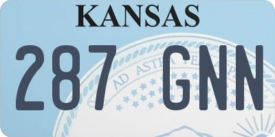 KS license plate 287GNN