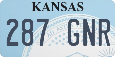 KS license plate 287GNR