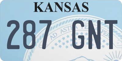 KS license plate 287GNT
