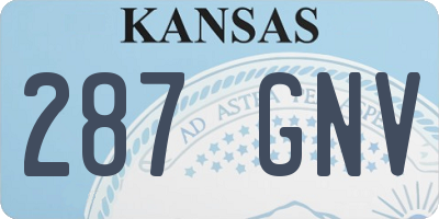 KS license plate 287GNV