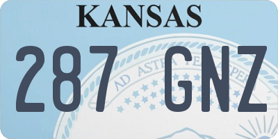 KS license plate 287GNZ