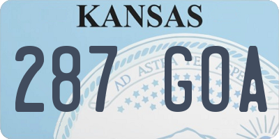 KS license plate 287GOA