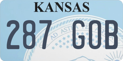 KS license plate 287GOB