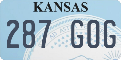 KS license plate 287GOG