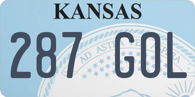 KS license plate 287GOL