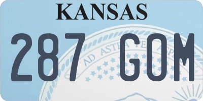 KS license plate 287GOM