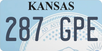 KS license plate 287GPE
