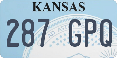 KS license plate 287GPQ