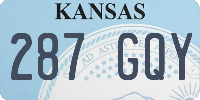 KS license plate 287GQY