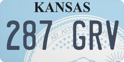 KS license plate 287GRV