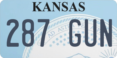 KS license plate 287GUN