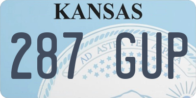 KS license plate 287GUP