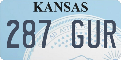 KS license plate 287GUR