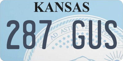 KS license plate 287GUS