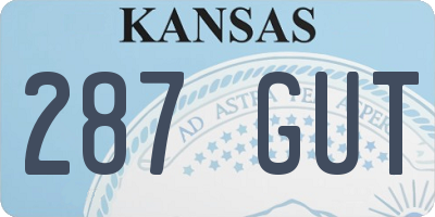 KS license plate 287GUT