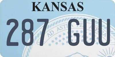KS license plate 287GUU