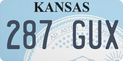 KS license plate 287GUX