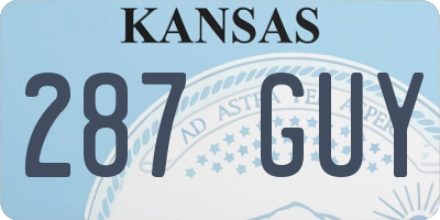 KS license plate 287GUY