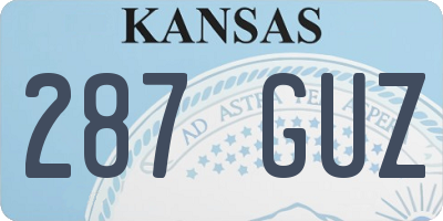 KS license plate 287GUZ
