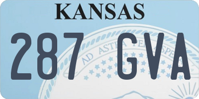 KS license plate 287GVA
