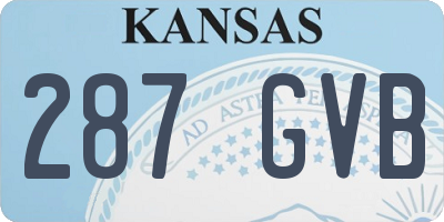 KS license plate 287GVB