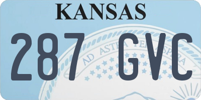KS license plate 287GVC
