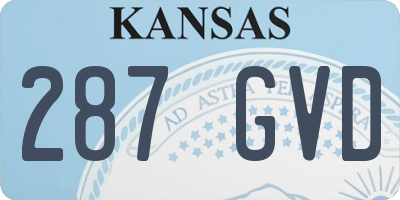 KS license plate 287GVD