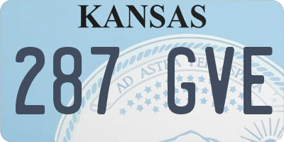 KS license plate 287GVE