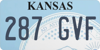 KS license plate 287GVF