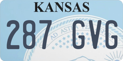 KS license plate 287GVG